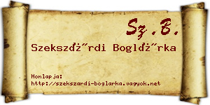 Szekszárdi Boglárka névjegykártya