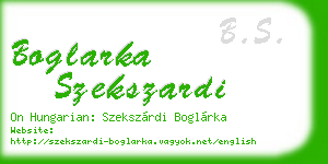 boglarka szekszardi business card