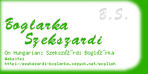 boglarka szekszardi business card